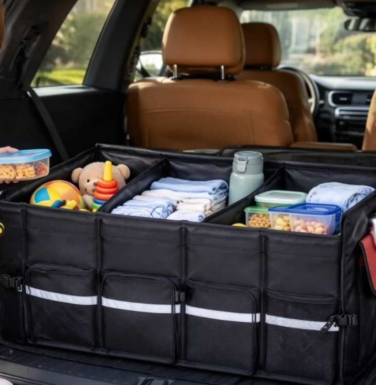 Extra-Large Collapsible Car Trunk Organizer with Cooler Compartment