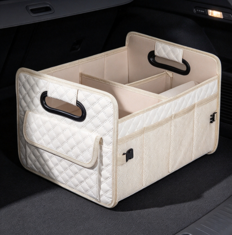 Adjustable Collapsible Car Trunk Organizer with Multiple Compartments