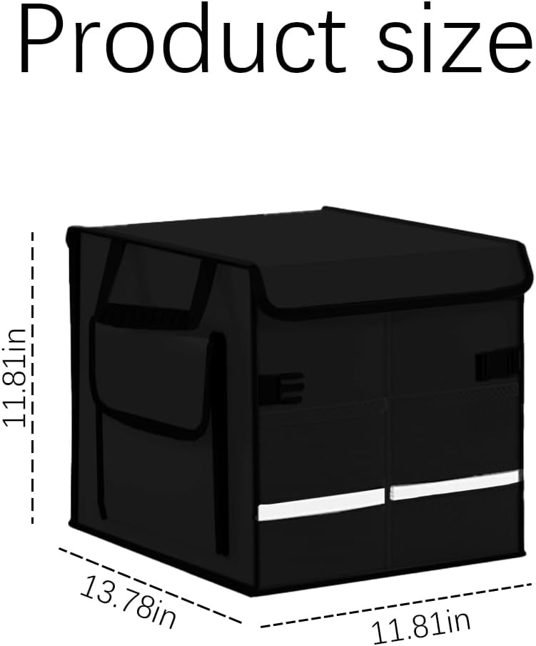 Collapsible Oxford Fabric Car Trunk Organizer with Lid - Image 2