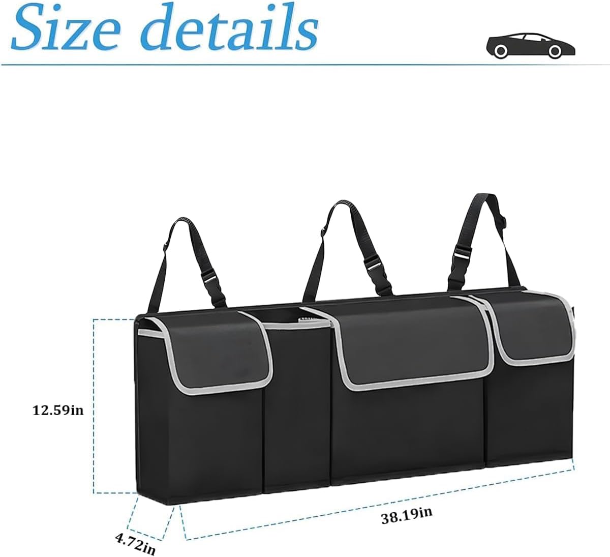 Hanging Backseat Storage Bag with Adjustable Straps - Image 2