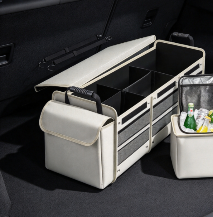 Car Trunk Storage Organizer with Insulated Cooler Bag