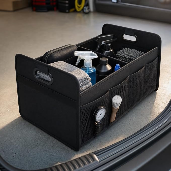 Foldable Waterproof Car Storage Caddy with Carry Handles