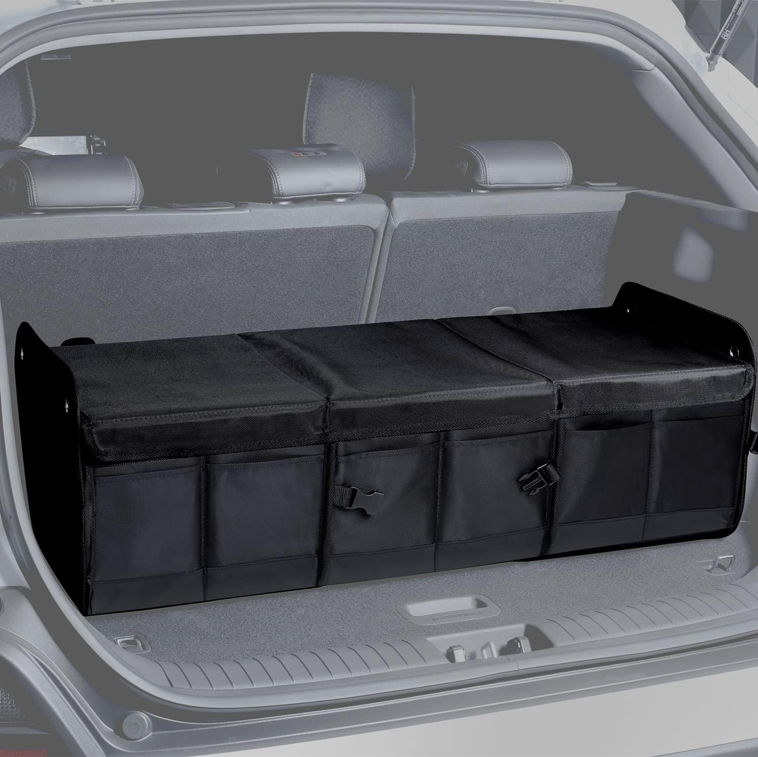 Extra-Large Foldable Car Trunk Organizer with Protective Lid