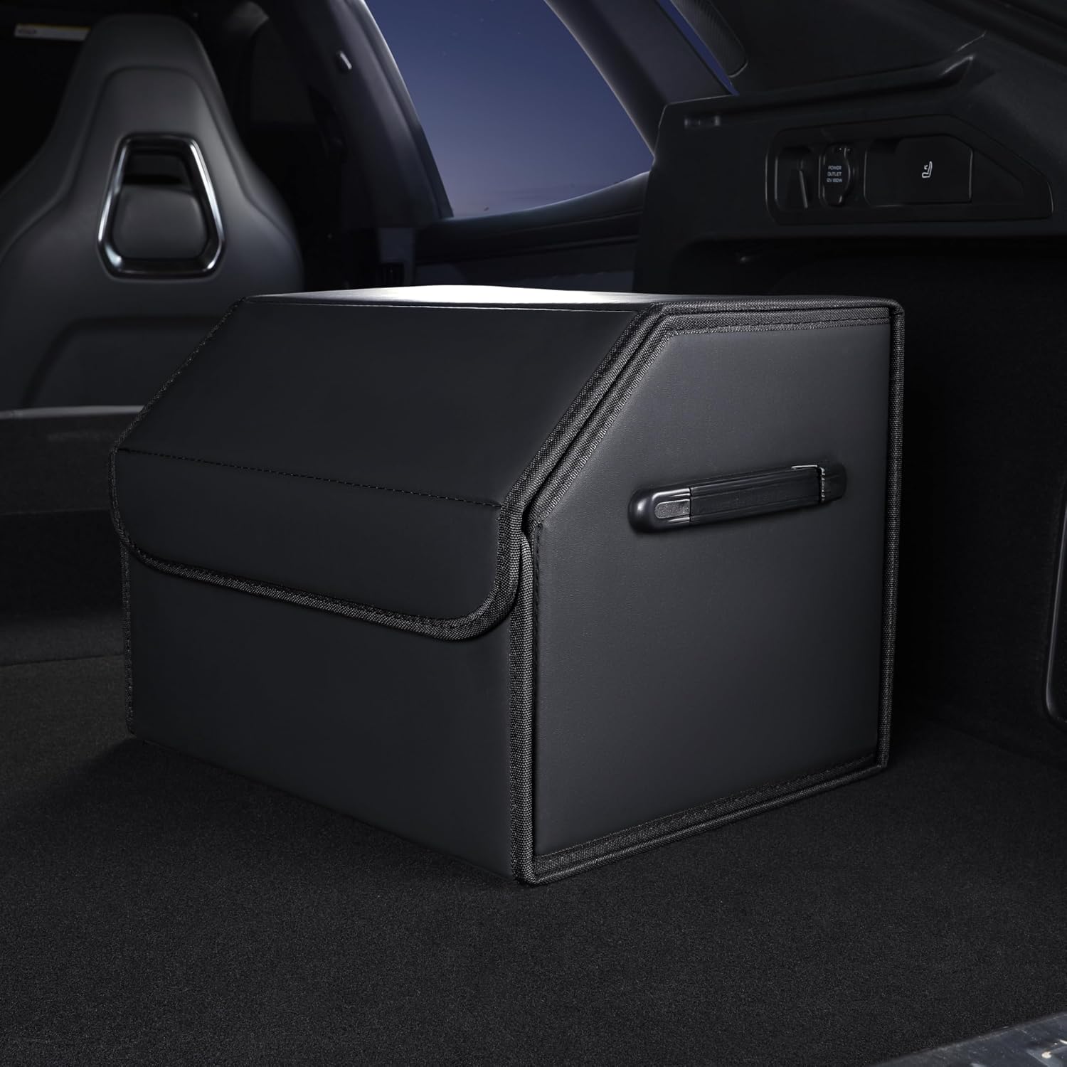 Collapsible Car Trunk Organizer with Multiple Compartments and Adjustable Straps